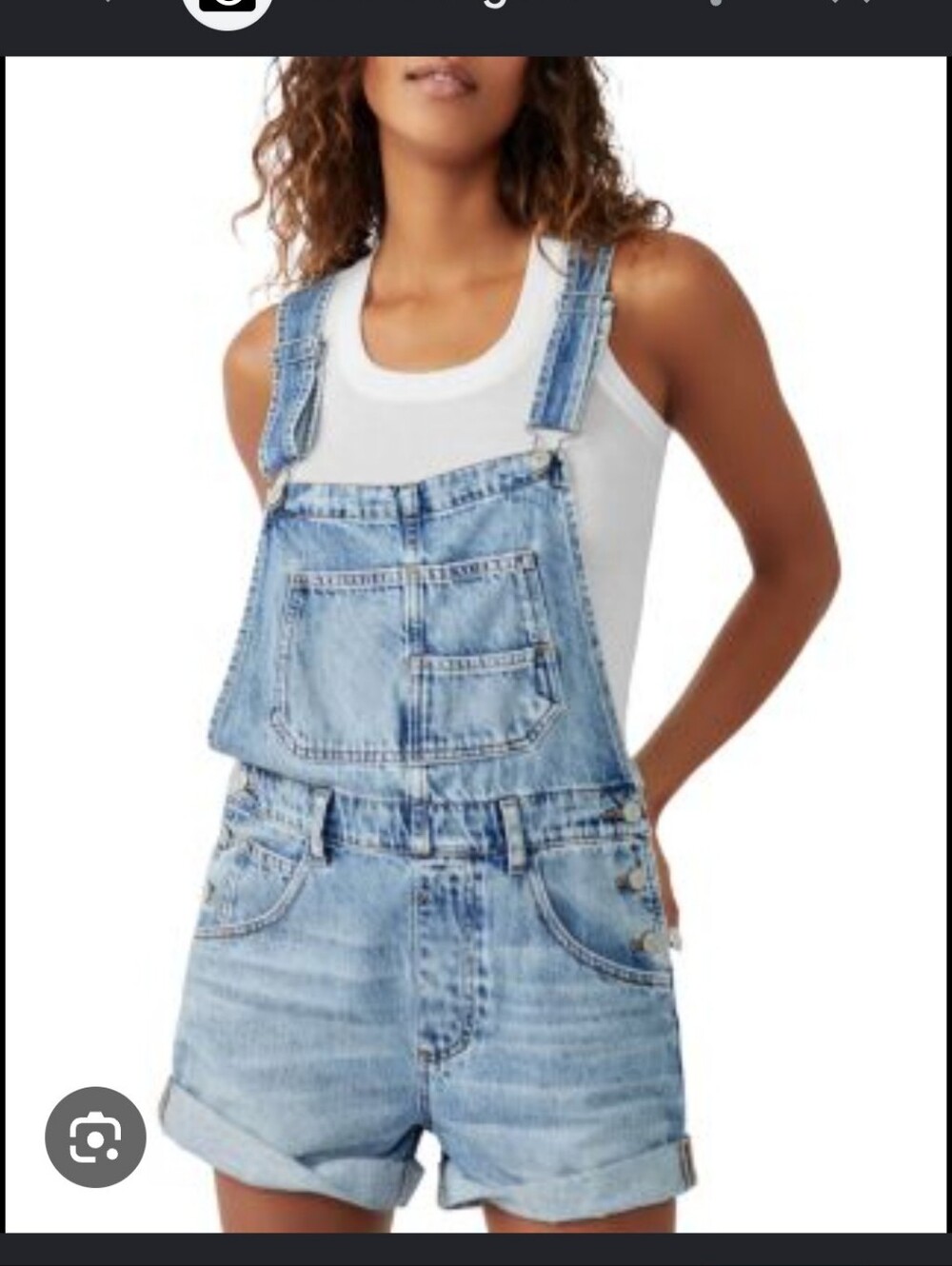 We The Free Distressed Denim Overall Shorts